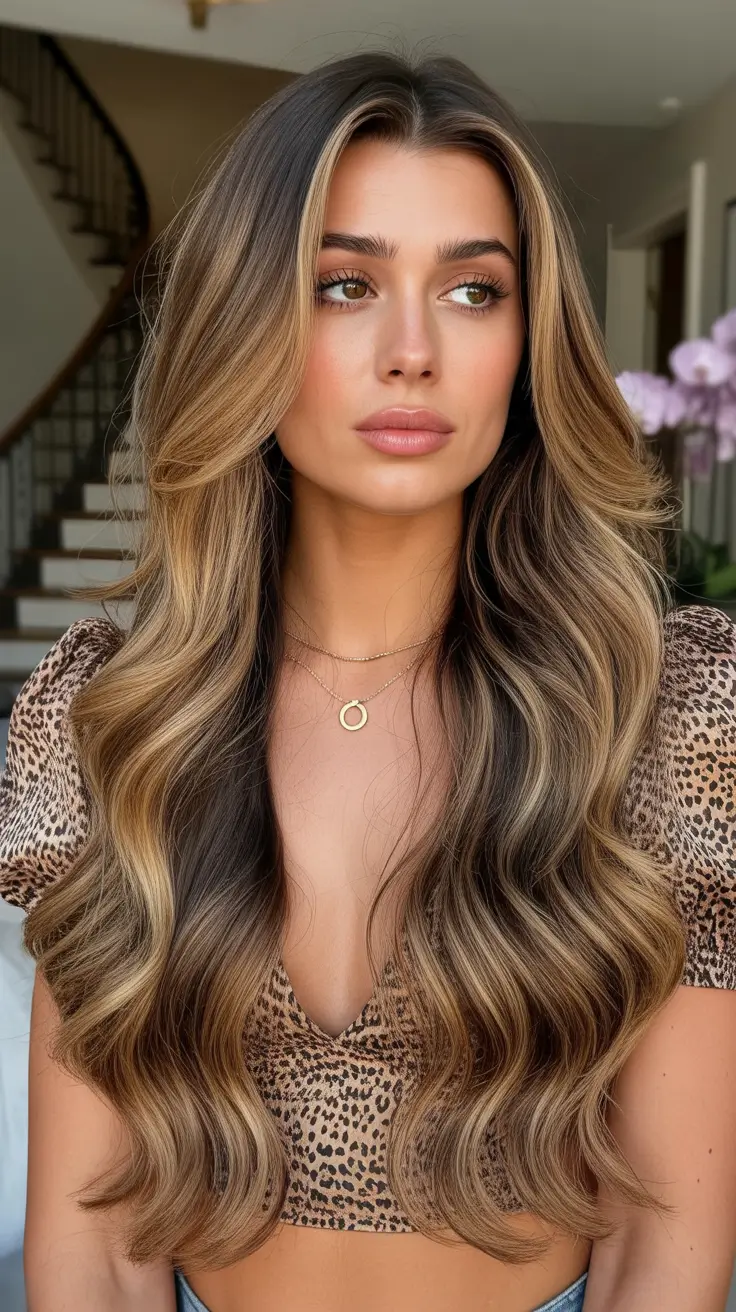vibrant spring balayage hair color ideas 2026 Rich mocha balayage with subtle caramel dimension