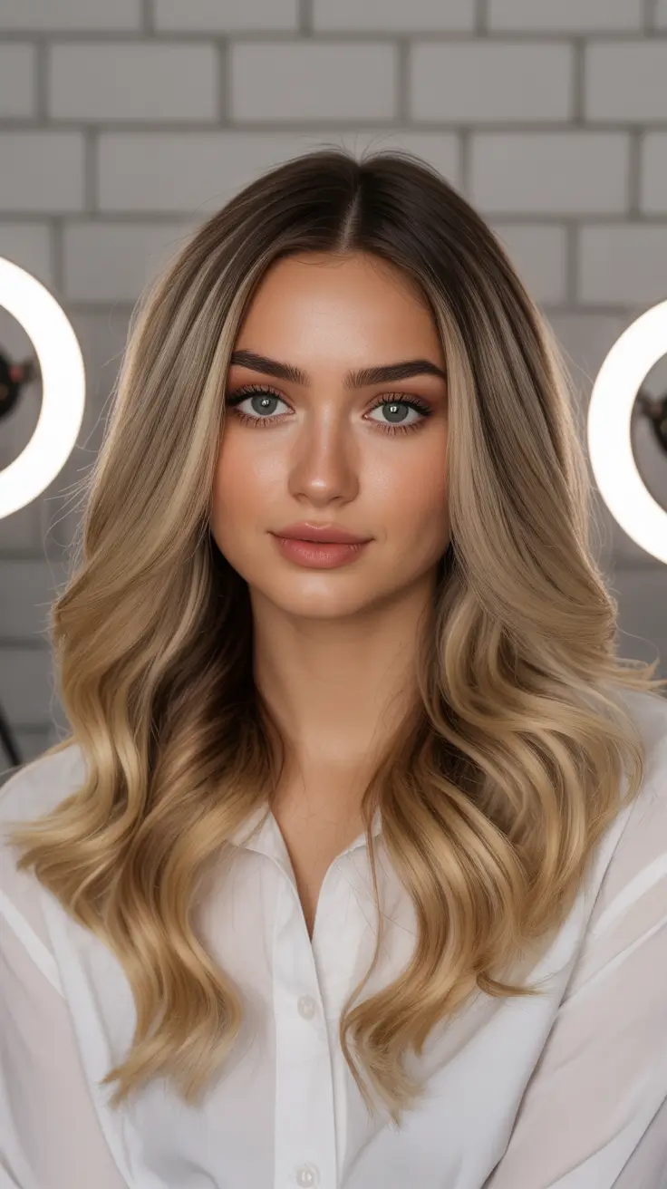 vibrant spring balayage hair color ideas 2026 Soft beige blonde balayage with polished volume
